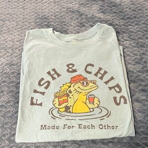 Old Navy Fish & Chips Graphic Tee - Light Green